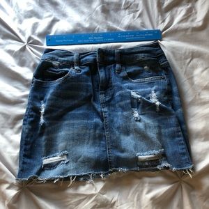 denim mini skirt